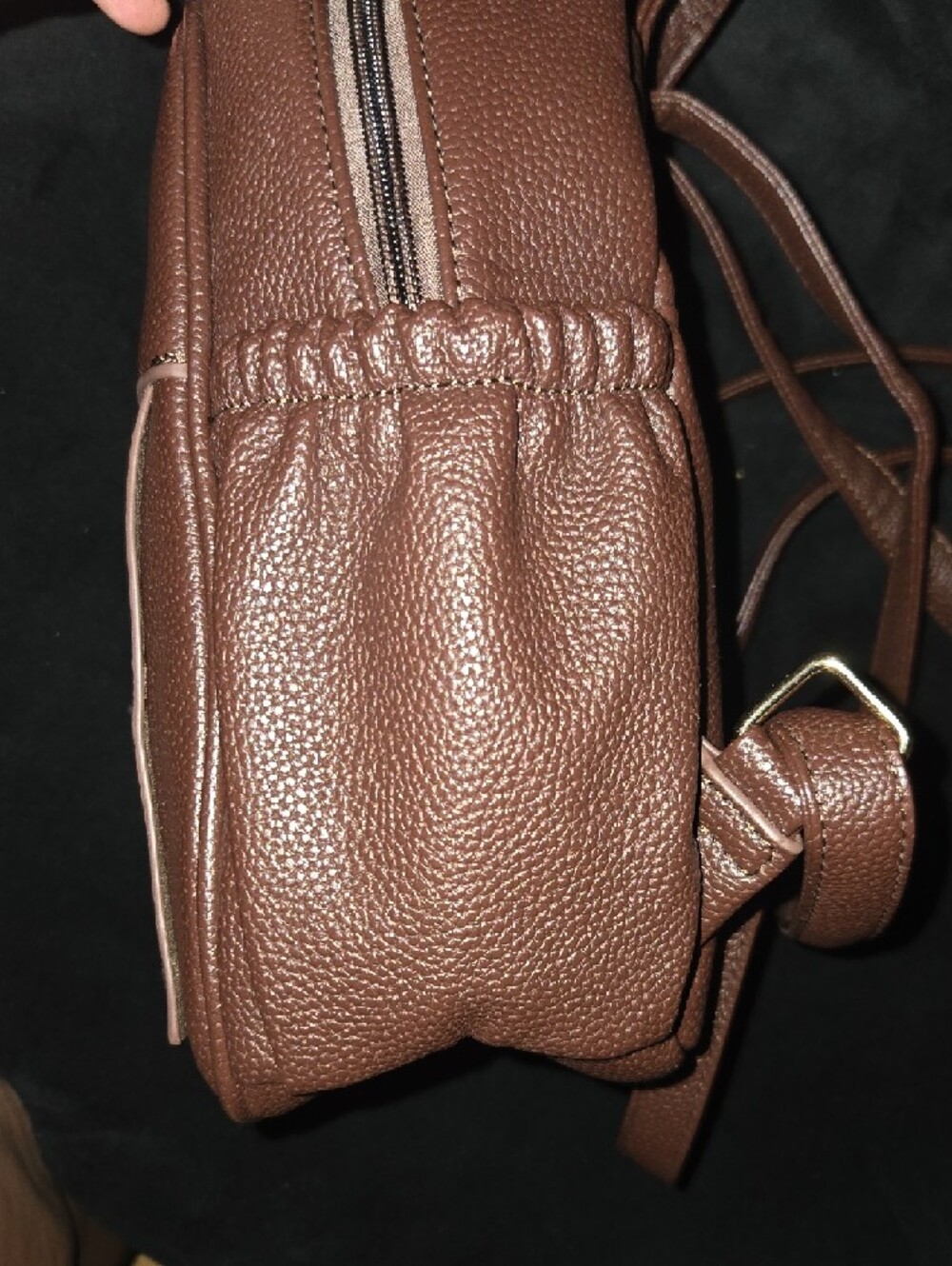Montana West Brown Mini Backpack with Tassel Accent - Picture 3 of 6